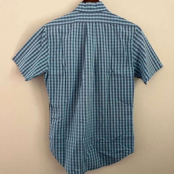 Brooks Brothers Blue Plaid Button Down Short Sleeve Shirt | Size Small - Picture 5 of 5